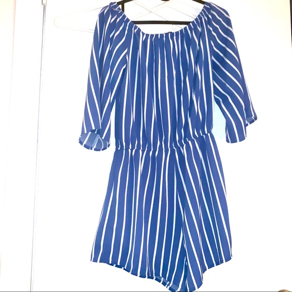 Blue Striped Romper - Picture 1 of 1